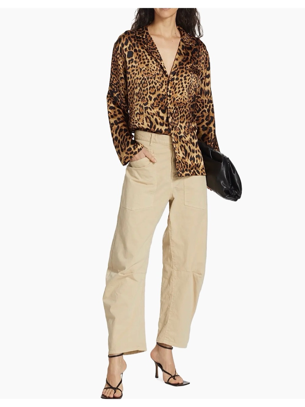 Nili Lotan Shon Pant sandstone Bow Leg Carpenter 12 tan